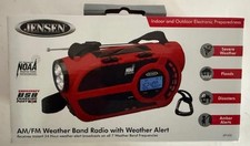 Jensen JEP-650 AM/FM Weather Band Radio With Weather Alert, Red Color-NIB
