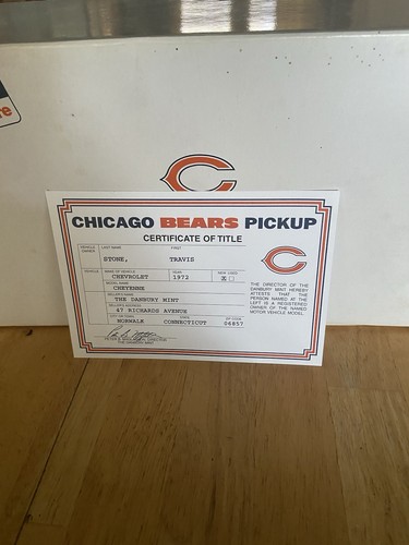 1999 Dandury Mint Chicago Bears 72 Chevrolet Tailgater Die Cast Neu in Box - Bild 10 von 12