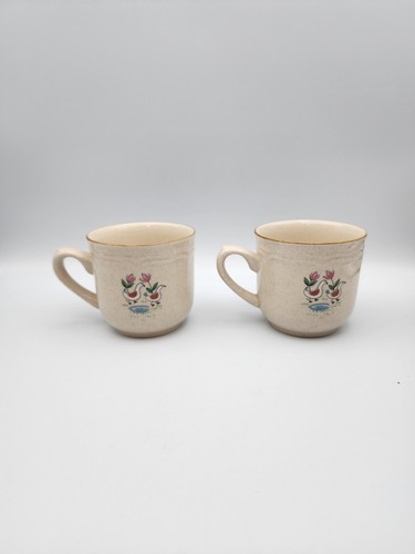 Lot de 2 tasses à café thé vintage en grès international Heartland Japon - Photo 3/8