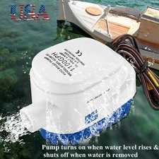Automatic Submersible Boat Bilge Water Pump 12V 1100GPH  Float Switch for Boat