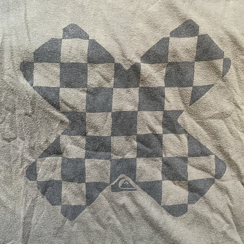 Vintage Quicksilver T Shirt Green Youth Kid Size L Women’s Xs/s Checkered Skater - Picture 3 of 6