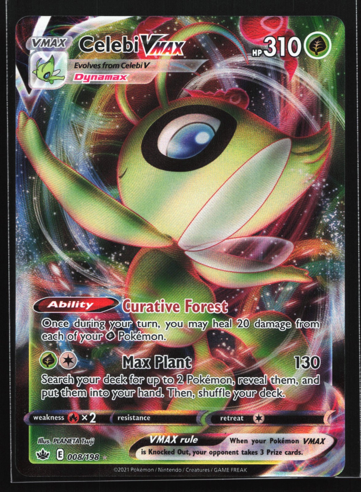 Pokemon Celebi VMAX 008/198 Chilling Reign Ultra Rare Holo NM