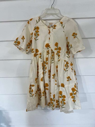 NWD ZARA Kids Girl's Ecru Beige Floral Lined Dress Size 13 14 Years O3067A READ* - Picture 10 of 24