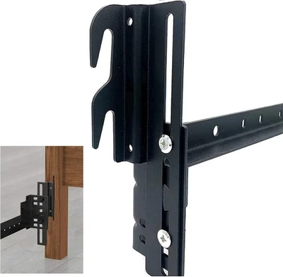 RUIRU BRO 2Pcs #711 Bolt-On to Hook-On Bed Frame Conversion 2pcs 711 brackets, Black