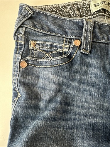 Ariat REAL Jeans Girls Size 12 Blue Denim Bootcut Medium Wash Cowgirl Western - Picture 9 of 11