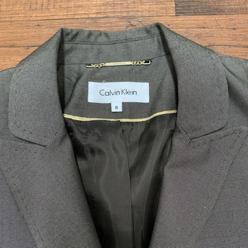Calvin Klein Blazer Women’s Size 8 Brown Long Sleeve Front Pockets - Picture 3 of 10