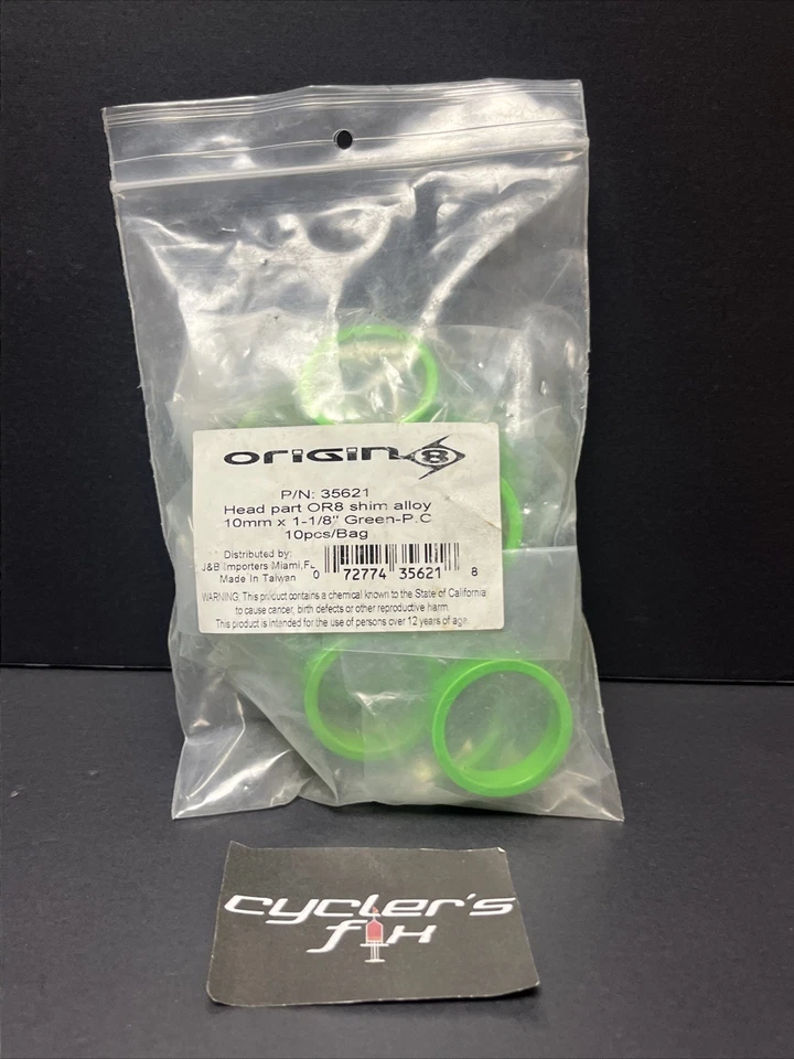 Origin8 Espaciadores de Auriculares de Aleación Verde a Granel 1-1/8 pulgadas x 10 mm BMX Carretera MTB Bicicleta Pista Foto 3 de 4