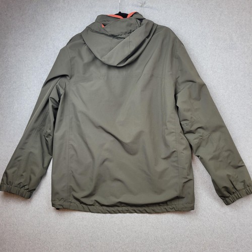 Eddie Bauer Jacket Mens Medium Green Hooded Performance Outdoor Waterproof Coat - Picture 12 of 18