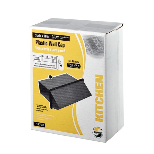 Tapa de pared de plástico gris Lambro 1170G ventilación 3-1/4 pulgadas X 10 pulgadas - Imagen 4 de 4