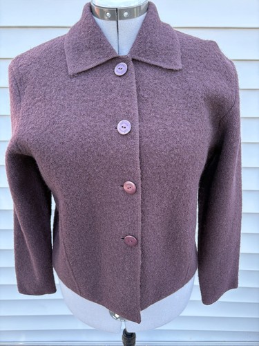 Vintage Amore Damen Jacke braun gekochte Wolle Gr. M - Bild 6 von 7