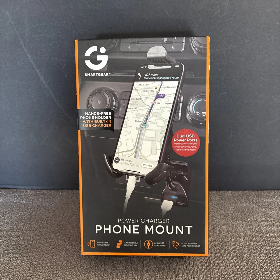 Cargador de alimentación montaje para teléfono SmartGear 2 cargador USB incorporado Foto 2 de 4