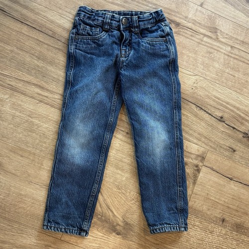 Hanna Andersson Red Flannel Lined Blue Jeans Elastic Waist Kid 110 cm/US 5