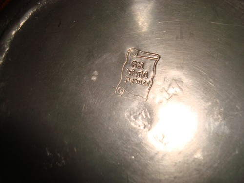 VINTAGE OLD WORLD PEWTER 95% SMALL ROUND BOWL 6 3/4 INCHES ESTATE SALE FIND! - Picture 7 of 8