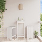 White Solid Pine Bar Stools Set of 2, 40x36x75 cm, Rustic Wood Backless Seating