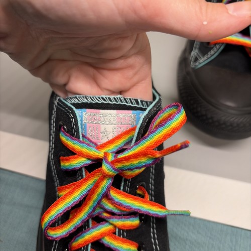 Converse Chuck Taylor "PRIDE" 🌈Rainbow All Star Low Top Donna 7.5 Rare 2006 - Foto 3 di 7