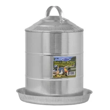 FARM-TUFF Double Wall Cone Top Galvanized Poultry Fountain, 3 Gallon Capacity