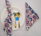 Handblock Printed Cotton Napkin Set Reusable Cloth Napkin, Eco Friendly Dining