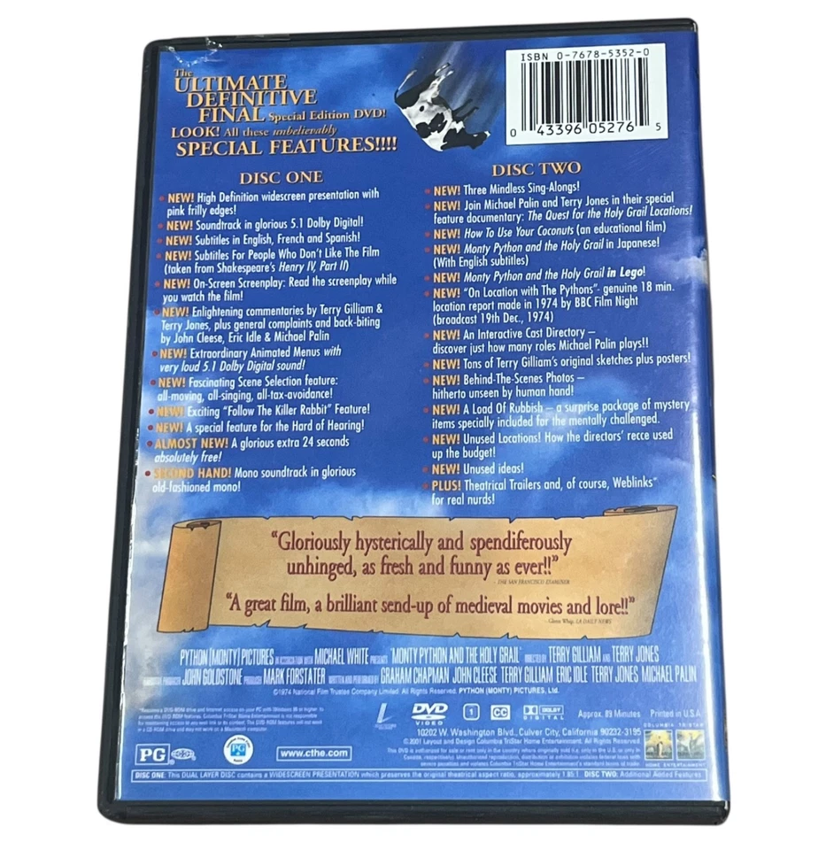 Monty Python and the Holy Grail DVD Special Edition Set mint discs - Image 2 of 4