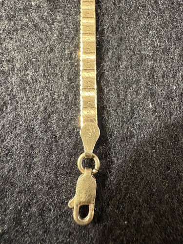 Vintage zierliches Sterlingsilber 925 Fischgrät goldfarben 7" Armband Italien - Bild 2 von 14