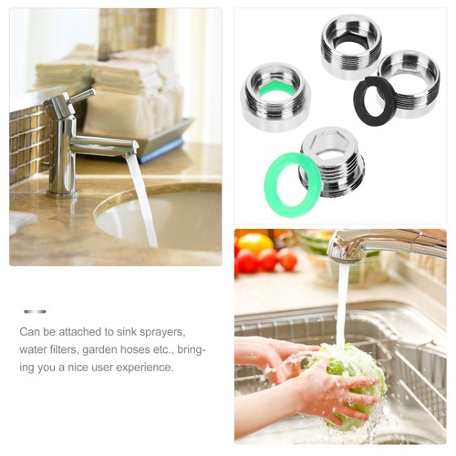 Kit Adattatore Rubinetto 4pz Adattatore Lavello Attacco Aeratore per Filtro Acqua US - Foto 7 di 10