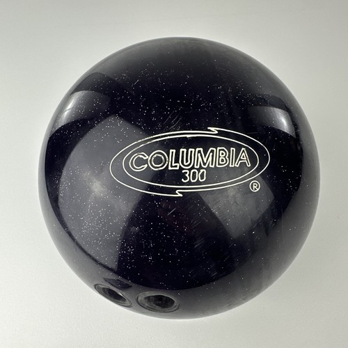 Vtg Columbia 300 WD 16lb Purple Glitter LB USA Bowling Ball Drilled - Picture 2 of 5