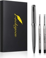 Luxury stainless steel ballpoint pen with gift box refills