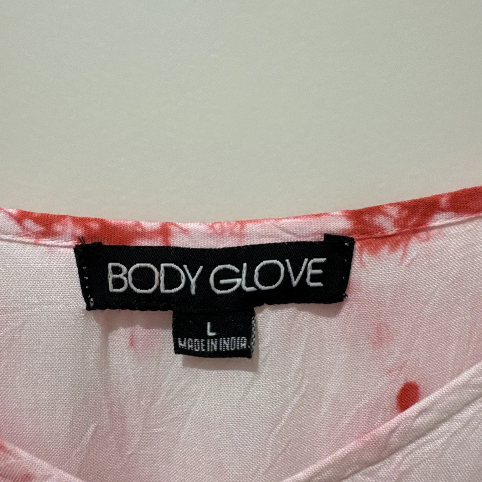 Bodyglove Talla L Rojo Rosa Blanco Tie-Dye Correa de Espagueti, Maxi con Bolsillos Verano Foto 3 de 4