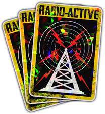 3Pcs Radio-Active Sticker Radio Active Stickers Ham Radio Amateur Operator Funny