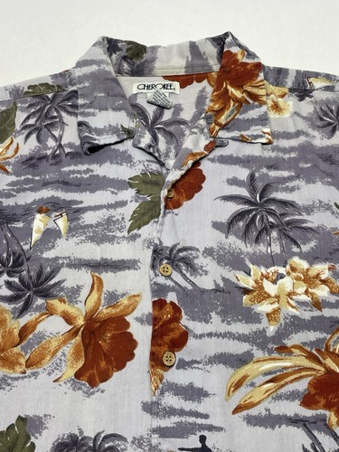 VTG Beach Scene Hawaiian Tropical Surfer Camp Loop Collar Button Shirt Size XL - Picture 3 of 21