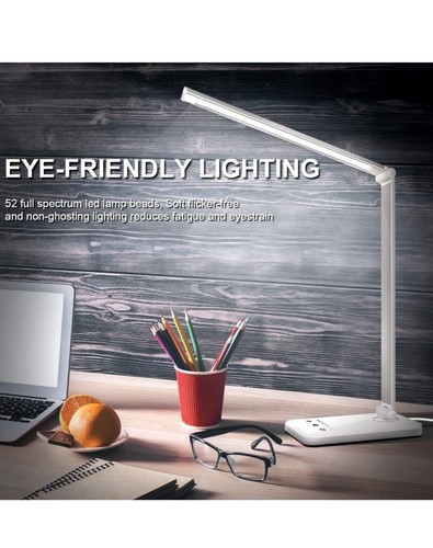 LED Desk Lamp, Eye-Caring Table Lamps, Natural Light Protects Eyes, 5 Modes - Picture 2 of 11