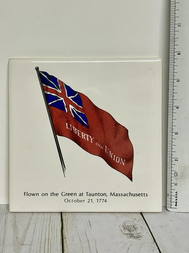 Flag Of Taunton Massachusetts Liberty Union Screencraft 6x6 Trivet Tile 1774 - Imagen 3 de 3