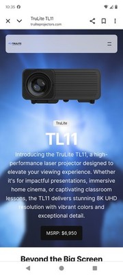 Trulite TL11 Laser Smart Projector Golf Simulator Ready 