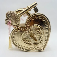 Rachel Zoe Gold Valentine's Day Heart Lock & Key Decorative Accent