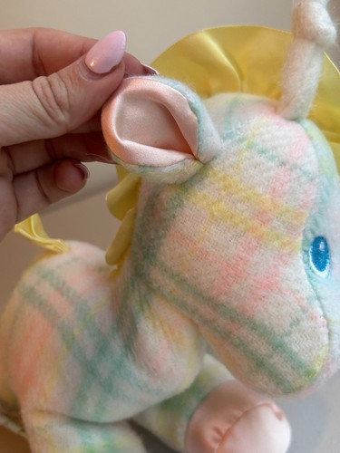 Vintage RARE Playskool Blankies Snuzzles Plush Giraffe snuzzle 1980s Baby Pastel - Picture 8 of 18