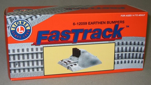 LIONEL FASTRACK O GAUGE EARTHEN BUMPERS PAIR train track end 3 rail 6-12059 NEW - Picture 3 of 4