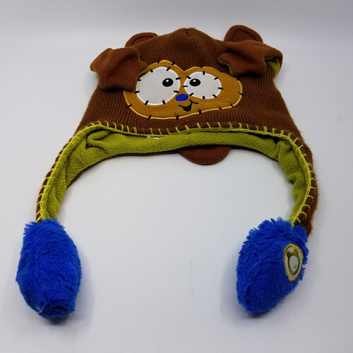 Flipeez Monkey Pullover Beanie Hat Cap Winter Knit Hat Brown Kids Boys One Size - Picture 3 of 8