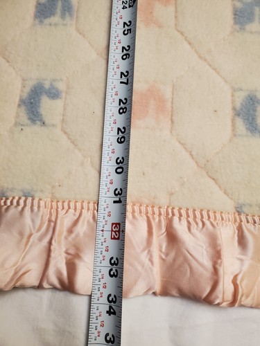 Coperta culla rosa Esmond con finiture bordo raso vintage rosa blu anatre bianche - Foto 10 di 20
