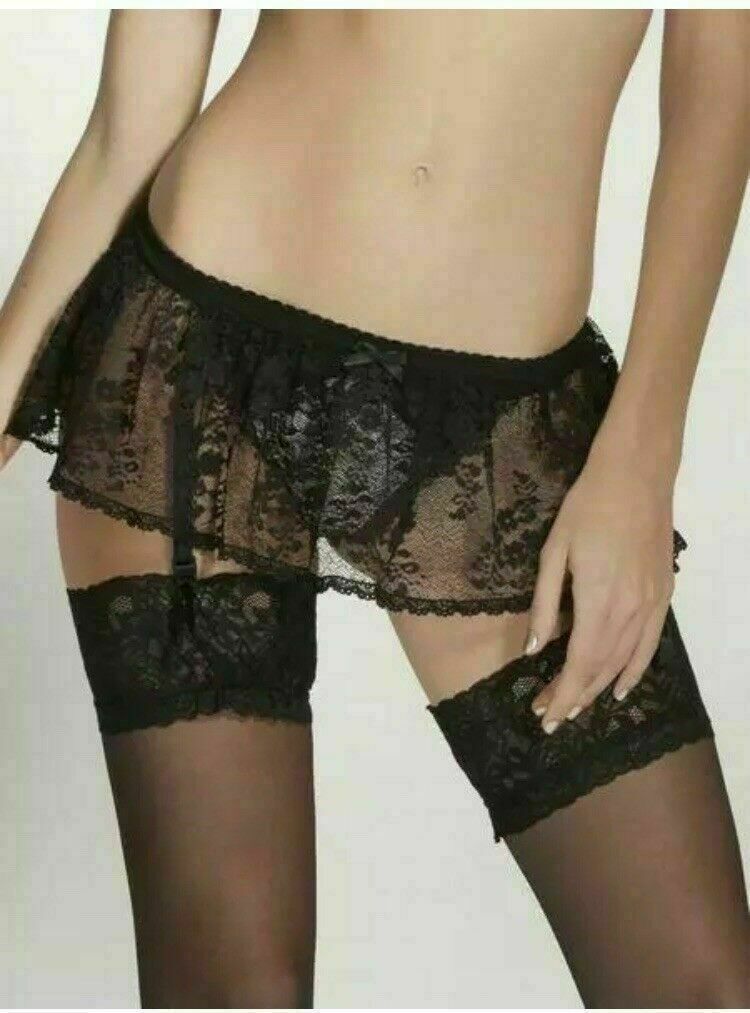 Brand New Ex Ann Summers Black Lace Suspender Belt Skirt Sizes 8 10 12 14 eBay