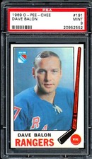 1969-70 OPC O PEE CHEE NHL Hockey #191 DAVE BALON PSA 9 MINT New York Rangers