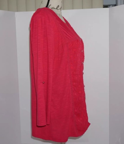 ny collection xl Fuchsia Long Sleeve Blouse - Picture 3 of 12