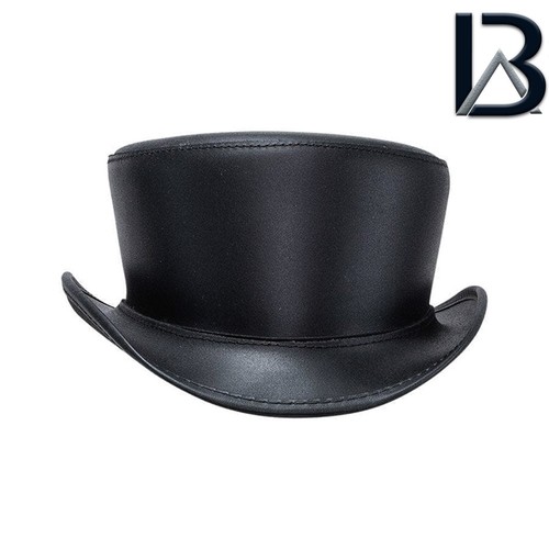 El Dorado Leather Top Hat Black and Brown Genuine leather Top Hat Unisex - Picture 10 of 11