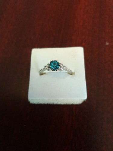 STERLING BLUE SAPPHIRE & DIAMOND RING SETS .M-O-S-T.LAB/CREATED STONES.UK - Picture 5 of 9