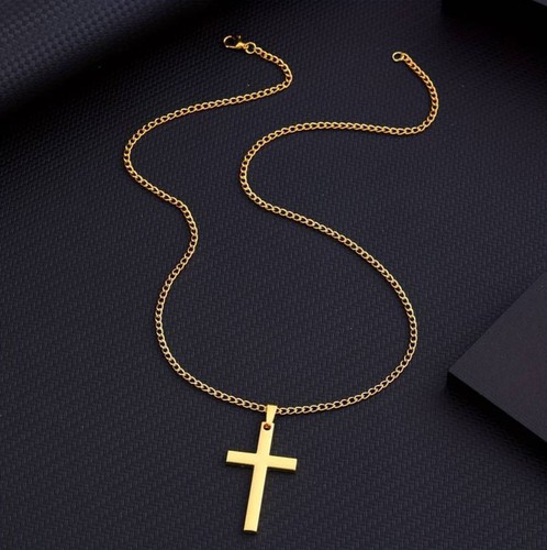 Halskette Kreuz Kette Kreuz Anhänger Herren Schmuck Jesus Kette Religiös *NEU* - Bild 5 von 22