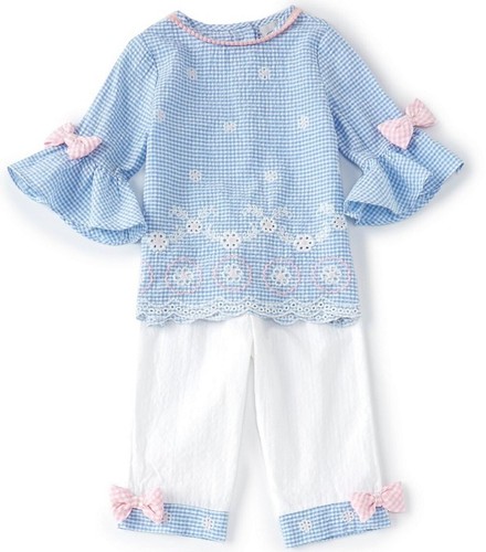 Rare Editions Little Girl's Long Sleeve Embroidered Tunic & Pant Set-Size-6 - Picture 1 of 4