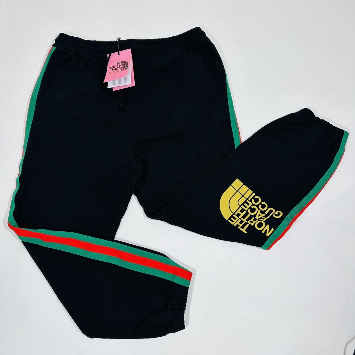 Gucci x The North Face Black Stripe Logo Print Sweatpants Gucci x The North Face Black Stripe Logo Print Sweatpants