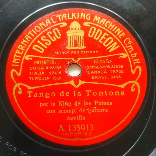LA NIÑA DE LOS PEINES Odeon 135912 FLAMENCO 78 PETENERAS N°1 / TANGO TONTONA VG+ - Picture 4 of 6