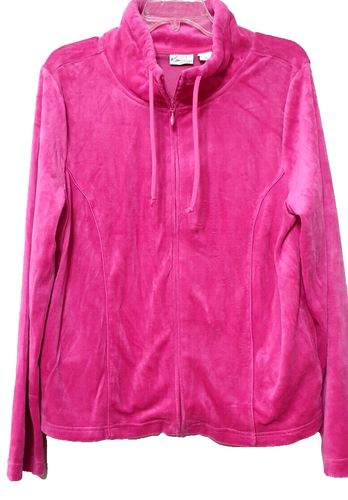 NWT Kim Rogers Womens Jacket Velour Velvet Full Zip Up Mock Neck Size Large - Picture 3 of 11