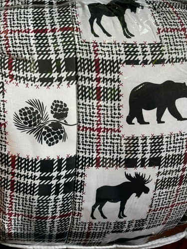 Cabin Pine Bear Lodge Wildlife 7-teiliges Bett in einer Tasche Bettdecken-Set, Auswahl - NEU - Bild 8 von 12