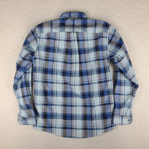 Eddie Bauer TraveX Shirt Mens Medium Blue Plaid Classic Fit Dress Button Down - Picture 10 of 12