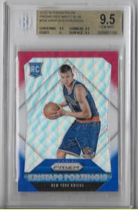 Details about 2015-16 Panini Prizm Kristaps Porzingis Prizm Red White Blue RC BGS 9.5 Gem Mint